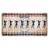 Missouri Bicentennial Cut License Plate Strips (Set of 8) Female Golfer