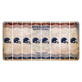 Missouri Bicentennial Cut License Plate Strips (Set of 8) Football Helmet