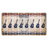Missouri Bicentennial Cut License Plate Strips (Set of 8) Guitar