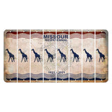 Missouri Bicentennial Cut License Plate Strips (Set of 8) Giraffe