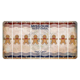 Missouri Bicentennial Cut License Plate Strips (Set of 8) Gingerbread Man