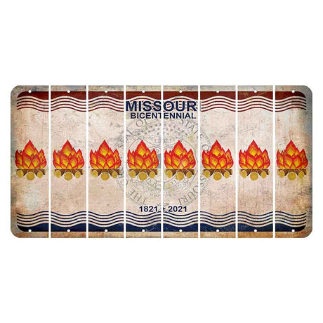 Missouri Bicentennial Cut License Plate Strips (Set of 8) Campfire