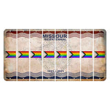Missouri Bicentennial Cut License Plate Strips (Set of 8) LGBTQ Flag