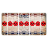 Missouri Bicentennial Cut License Plate Strips (Set of 8) Emoji - Angry