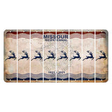 Missouri Bicentennial Cut License Plate Strips (Set of 8) Reindeer