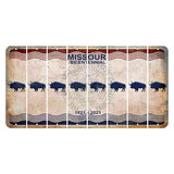 Missouri Bicentennial Cut License Plate Strips (Set of 8) Buffalo