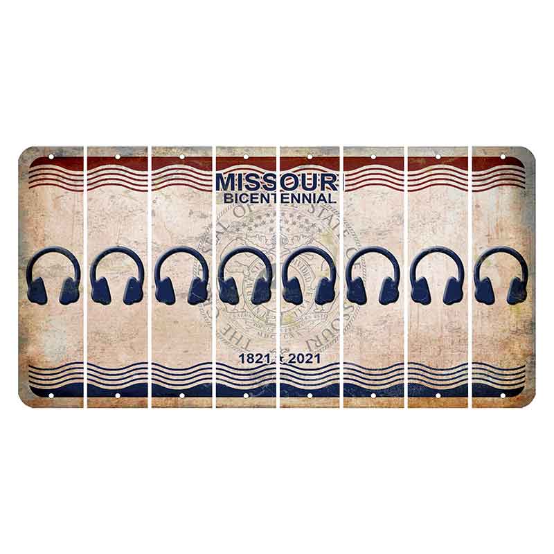 Missouri Bicentennial Cut License Plate Strips (Set of 8) Headphones