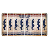 Missouri Bicentennial Cut License Plate Strips (Set of 8) Cowboy - Leaning