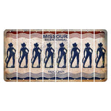 Missouri Bicentennial Cut License Plate Strips (Set of 8) Cowgirl