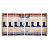Missouri Bicentennial Cut License Plate Strips (Set of 8) Cowboy Boot