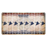 Missouri Bicentennial Cut License Plate Strips (Set of 8) Snowboarder