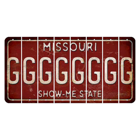 Missouri Maroon Show Me State Cut License Plate Strips (Set of 8) G