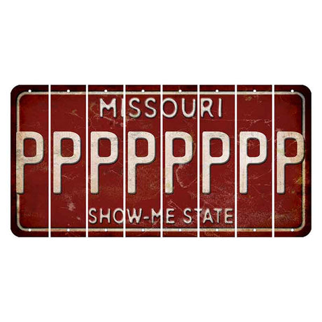 Missouri Maroon Show Me State Cut License Plate Strips (Set of 8) P