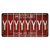 Missouri Maroon Show Me State Cut License Plate Strips (Set of 8) Y