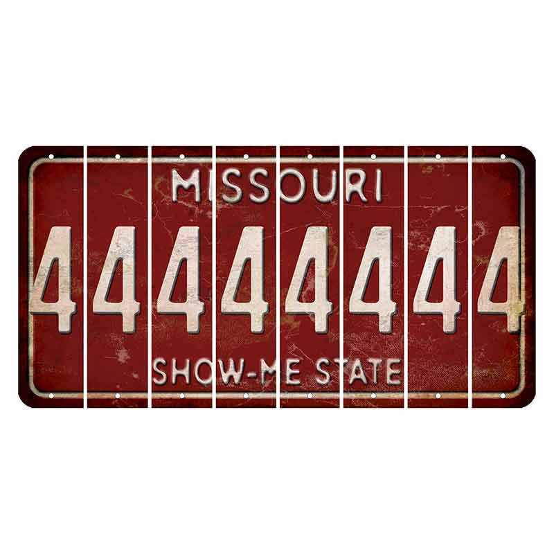 Missouri Maroon Show Me State Cut License Plate Strips (Set of 8) 4