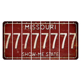 Missouri Maroon Show Me State Cut License Plate Strips (Set of 8) 7