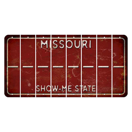 Missouri Maroon Show Me State Cut License Plate Strips (Set of 8) Hyphen