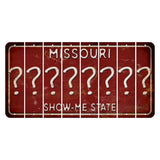 Missouri Maroon Show Me State Cut License Plate Strips (Set of 8) Question Mark