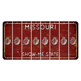 Missouri Maroon Show Me State Cut License Plate Strips (Set of 8) Grenade
