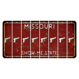 Missouri Maroon Show Me State Cut License Plate Strips (Set of 8) Handgun