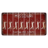 Missouri Maroon Show Me State Cut License Plate Strips (Set of 8) Male Golfer