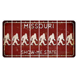 Missouri Maroon Show Me State Cut License Plate Strips (Set of 8) Bigfoot