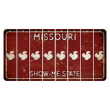 Missouri Maroon Show Me State Cut License Plate Strips (Set of 8) Squirrel