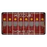 Missouri Maroon Show Me State Cut License Plate Strips (Set of 8) Pickleball