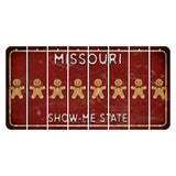Missouri Maroon Show Me State Cut License Plate Strips (Set of 8) Gingerbread Man