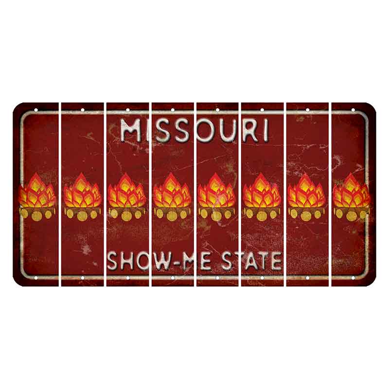 Missouri Maroon Show Me State Cut License Plate Strips (Set of 8) Campfire