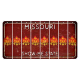 Missouri Maroon Show Me State Cut License Plate Strips (Set of 8) Campfire