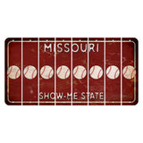 Missouri Maroon Show Me State Cut License Plate Strips (Set of 8) Baseball