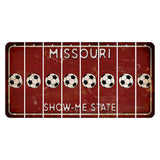 Missouri Maroon Show Me State Cut License Plate Strips (Set of 8) Soccerball