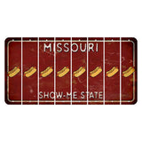 Missouri Maroon Show Me State Cut License Plate Strips (Set of 8) Hotdog