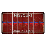 Missouri Maroon Show Me State Cut License Plate Strips (Set of 8) Democrat