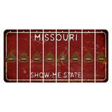 Missouri Maroon Show Me State Cut License Plate Strips (Set of 8) Emoji - Poop