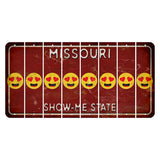 Missouri Maroon Show Me State Cut License Plate Strips (Set of 8) Emoji - Heart Eyes