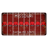 Missouri Maroon Show Me State Cut License Plate Strips (Set of 8) Emoji - Pissed