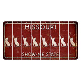 Missouri Maroon Show Me State Cut License Plate Strips (Set of 8) Cat