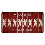 Missouri Maroon Show Me State Cut License Plate Strips (Set of 8) Fireman with Axe
