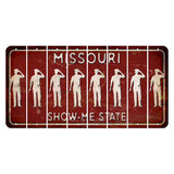 Missouri Maroon Show Me State Cut License Plate Strips (Set of 8) Police Officer