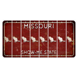 Missouri Maroon Show Me State Cut License Plate Strips (Set of 8) Beaver