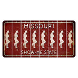 Missouri Maroon Show Me State Cut License Plate Strips (Set of 8) Cowboy - Leaning
