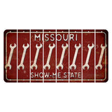 Missouri Maroon Show Me State Cut License Plate Strips (Set of 8) Wrench
