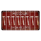 Missouri Maroon Show Me State Cut License Plate Strips (Set of 8) Hammer