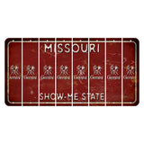 Missouri Maroon Show Me State Cut License Plate Strips (Set of 8) Zodiac Sign - Gemini