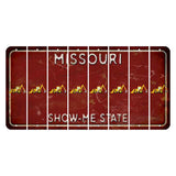 Missouri Maroon Show Me State Cut License Plate Strips (Set of 8) Backhoe