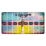 Mississippi Biloxi Lighthouse Cut License Plate Strips (Set of 8) State Flag