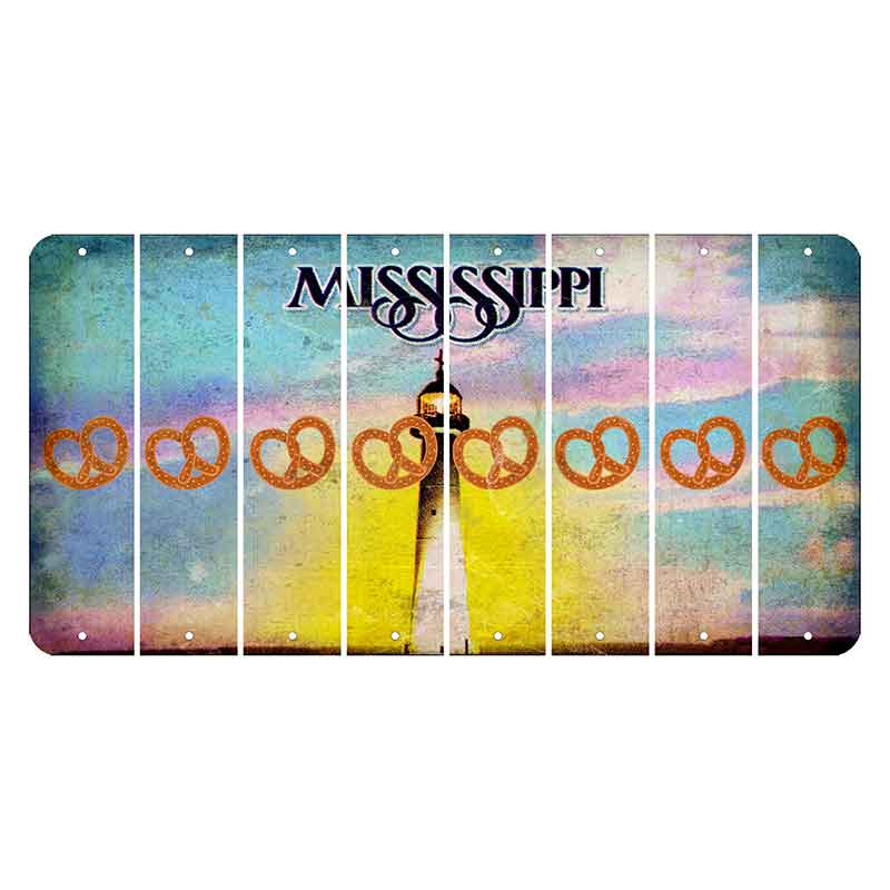 Mississippi Biloxi Lighthouse Cut License Plate Strips (Set of 8) Pretzel