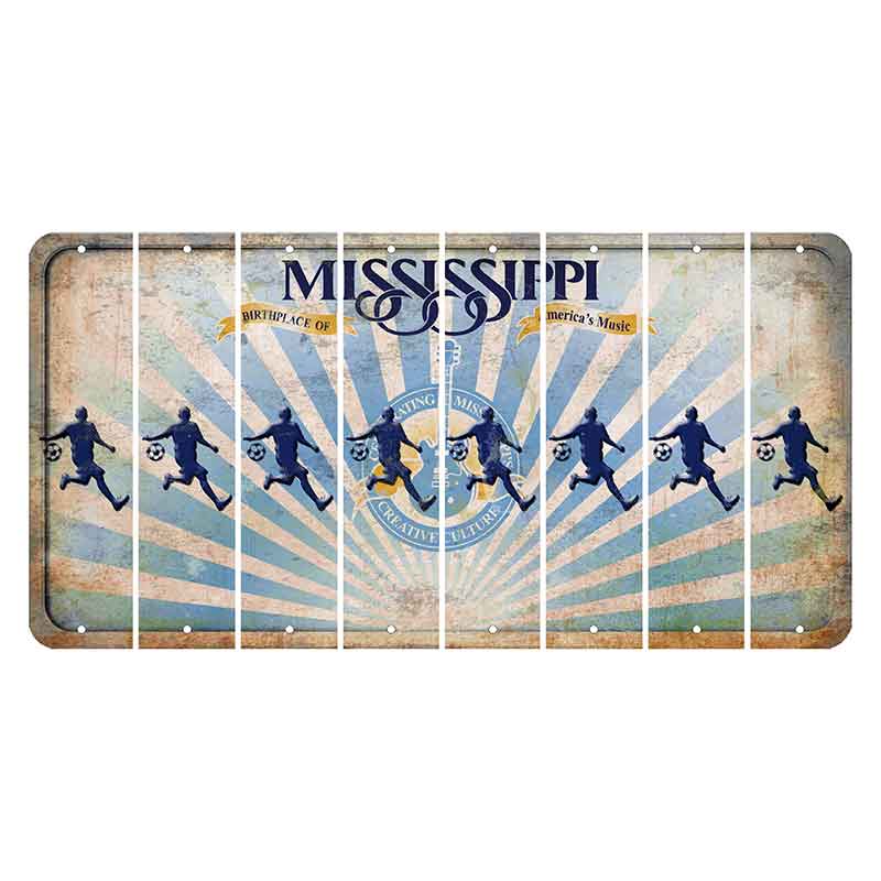 Mississippi Creative Culture Cut License Plate Strips (Set of 8) Soccer Player